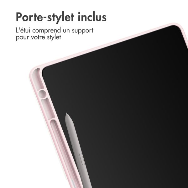imoshion Coque tablette rigide Trifold Samsung Galaxy Tab S9 11.0 pouces / Tab S10 FE / S9 FE 10.9 pouces - Rose