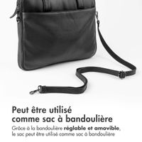 Accezz Leather Sac ordinateur 16 pouces - Noir