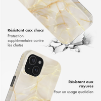 Selencia Coque arrière Vivid Apple iPhone 15 - Golden Beige Marble