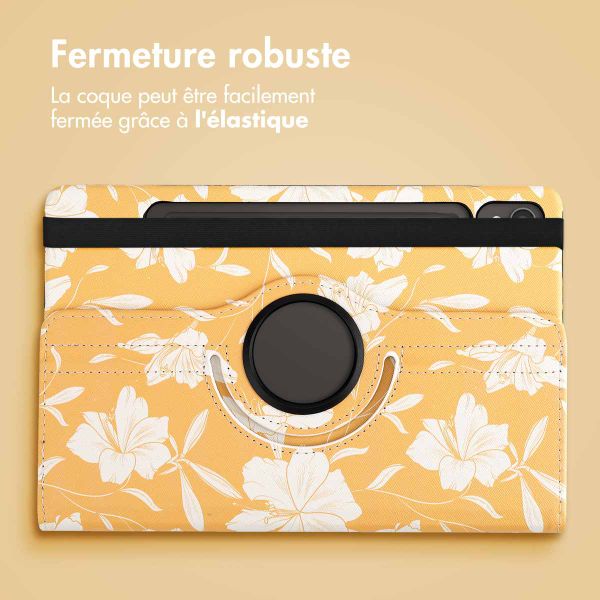 imoshion Coque tablette Design rotatif à 360° Samsung Galaxy Tab S9 11.0 pouces - Yellow Flowers