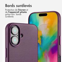 Accezz Coque arrière en cuir avec MagSafe iPhone 16 - Heath Purple