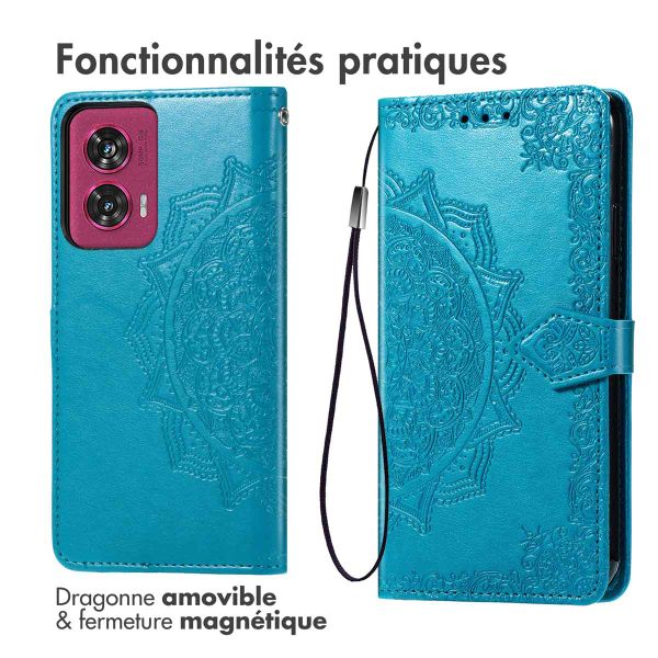 imoshion Etui de télephone Mandala Motorola Edge 50 Fusion - Turquoise