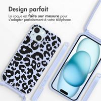 imoshion Coque design en silicone avec cordon Apple iPhone 15 - Animal Lila