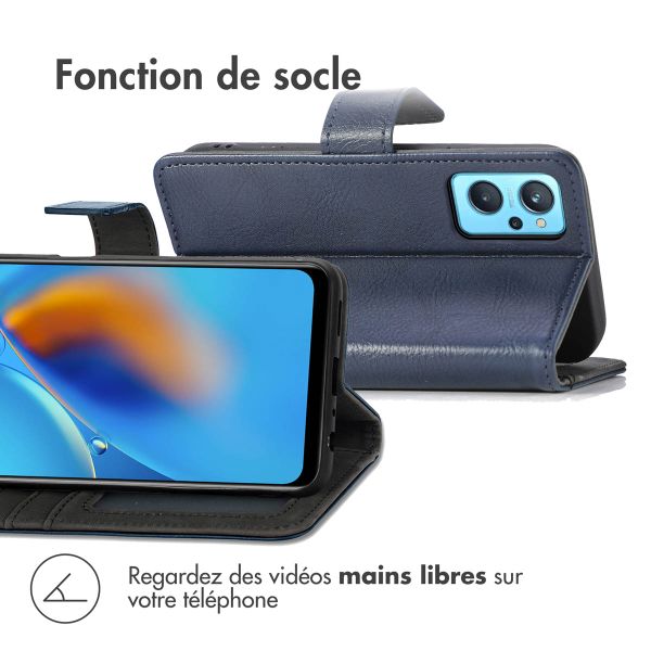 imoshion Étui de téléphone portefeuille Luxe Oppo A76 (4G) - Bleu foncé