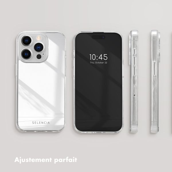 Selencia Coque Mirror iPhone 15 Pro - Coque avec miroir - Argent