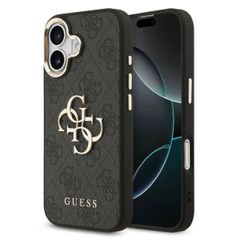Guess Coque 4G Metal Logo Backcover Apple iPhone 17 - Gold Edge - Black