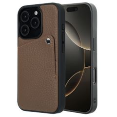 Selencia Coque Riva avec porte-cartes Apple iPhone 16 Pro - Mocha Brown