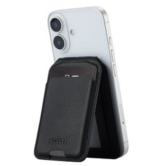 Accezz Portefeuille en cuir avec support - Compatible avec MagSafe et Qi2 - Onyx Black