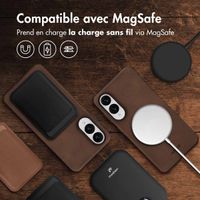 Accezz Coque MagSafe en cuir vintage Samsung Galaxy S25 Edge - Rustic Brown
