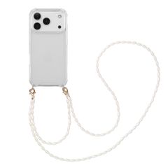 imoshion Coque avec dragonne + bracelet - Perles Apple iPhone 17 Pro - Transparent
