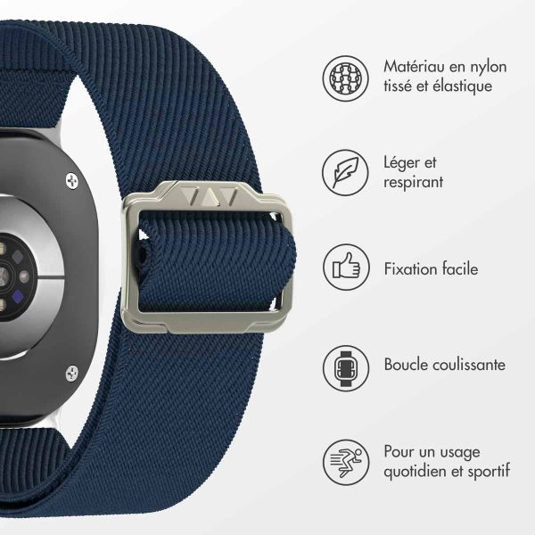 imoshion Bracelet en nylon élastique Samsung Galaxy Watch 8 (Classic) - 40 / 44 / 46mm - Bleu foncé