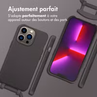 imoshion Coque arrière Color avec cordon amovible et MagSafe Apple iPhone 13 Pro - Black Coffee