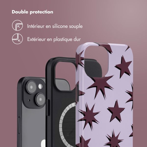 Selencia Coque arrière Vivid avec MagSafe Apple iPhone 14 - Stars Plum Lilac