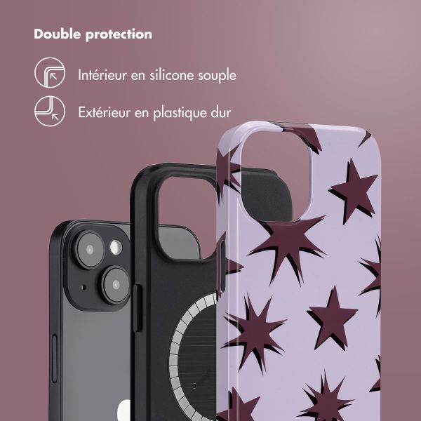 Selencia Coque arrière Vivid Tough avec MagSafe iPhone 14 - Stars Plum Lilac