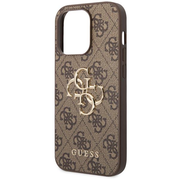 Guess Coque 4G Metal Logo Backcover Apple iPhone 14 Pro - Marron