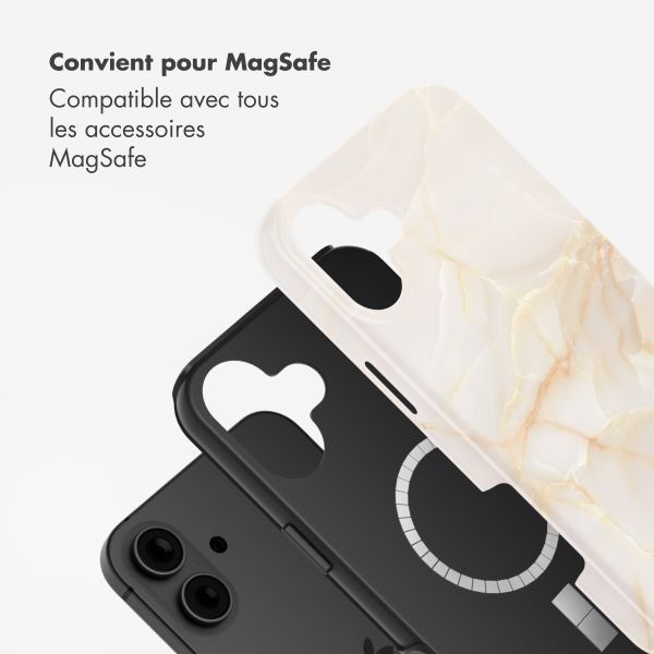 Selencia Coque arrière Vivid avec MagSafe Apple iPhone 16 - Golden Beige Marble