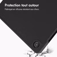 Accezz Coque tablette portefeuille Smart Silicone Samsung Galaxy Tab A11 Plus / A9 Plus - Noir