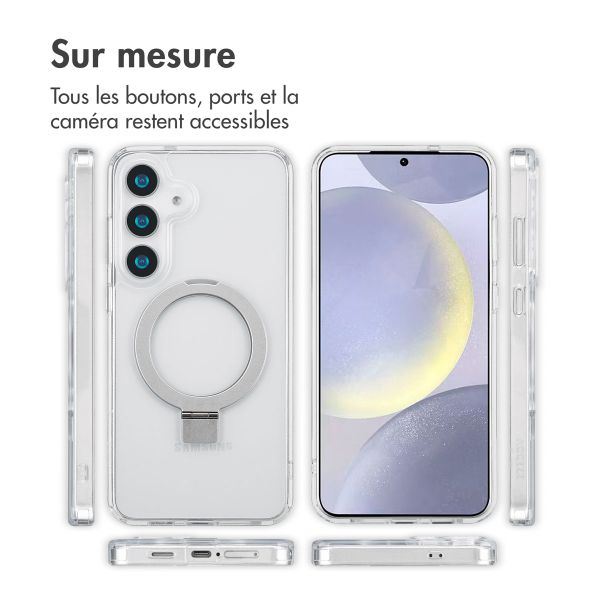 Accezz Coque Ring Stand avec MagSafe Samsung Galaxy S25 Plus - Transparent