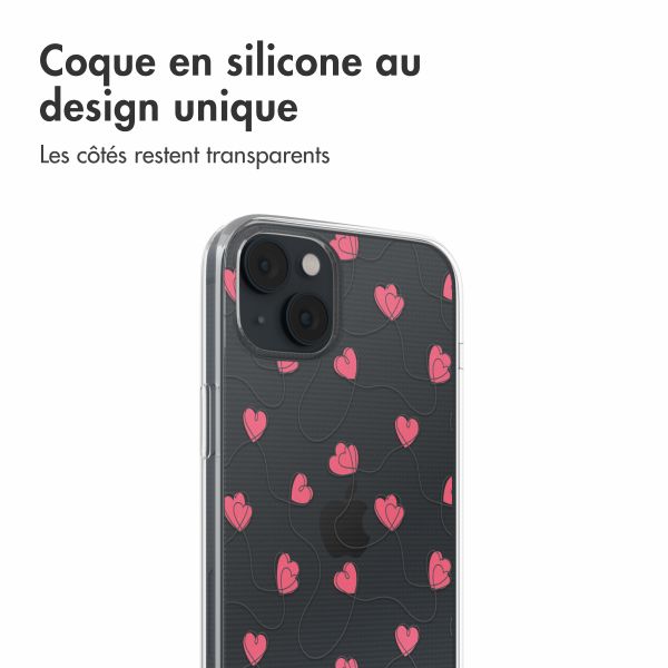 imoshion Coque design pour iPhone 14 - Dusty Rose Connected Hearts