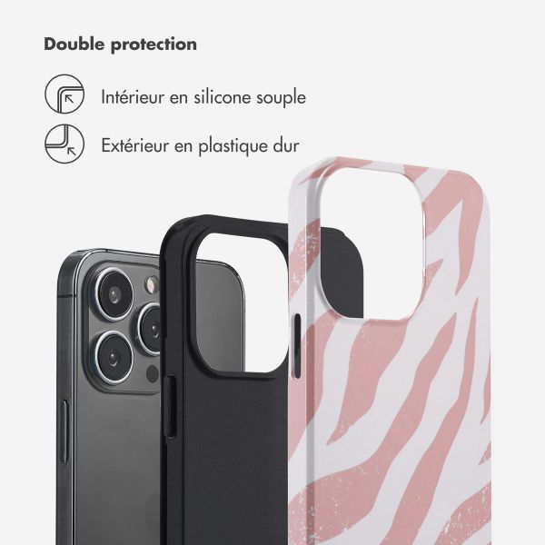 Selencia Coque arrière Vivid Apple iPhone 13 Pro - Colorful Zebra Old Pink