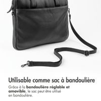 Accezz Leather Sac ordinateur 16 pouces - Noir
