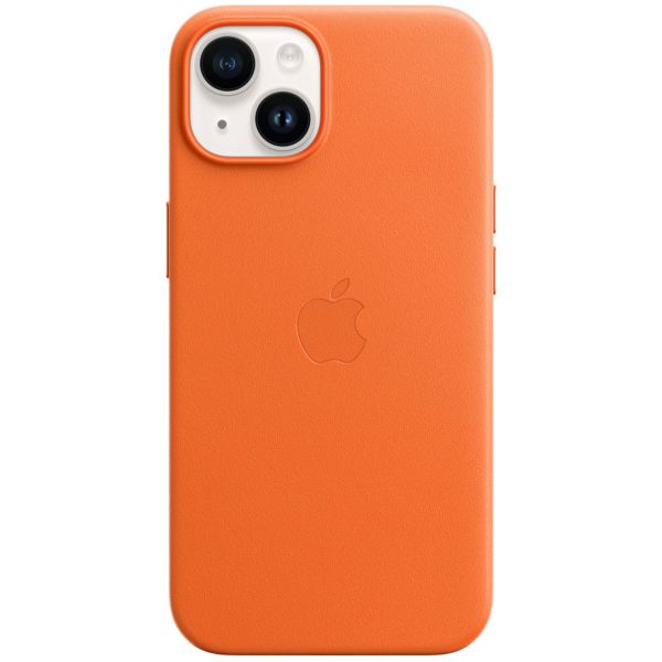 Apple Coque Leather MagSafe Apple iPhone 14 - Orange