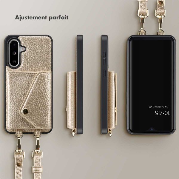 Selencia Coque à cordon avec porte-cartes enveloppe Sera Samsung Galaxy A36 / A56 - Champagne