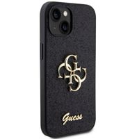 Guess Coque 4G Metal Logo Glitter Apple iPhone 15 - Noir