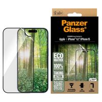 PanzerGlass Protection d'écran Matrix Recycled Ultra-Wide Fit Anti-bactérienne avec applicateur iPhone 16