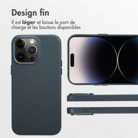 Accezz Coque arrière en cuir avec MagSafe Apple iPhone 14 Pro Max - Nightfall Blue