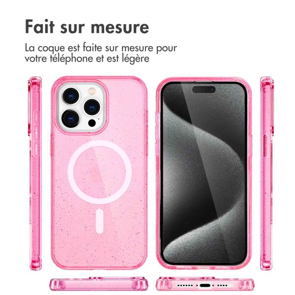 imoshion Coque Sparkle avec MagSafe iPhone 15 Pro Max - Rose