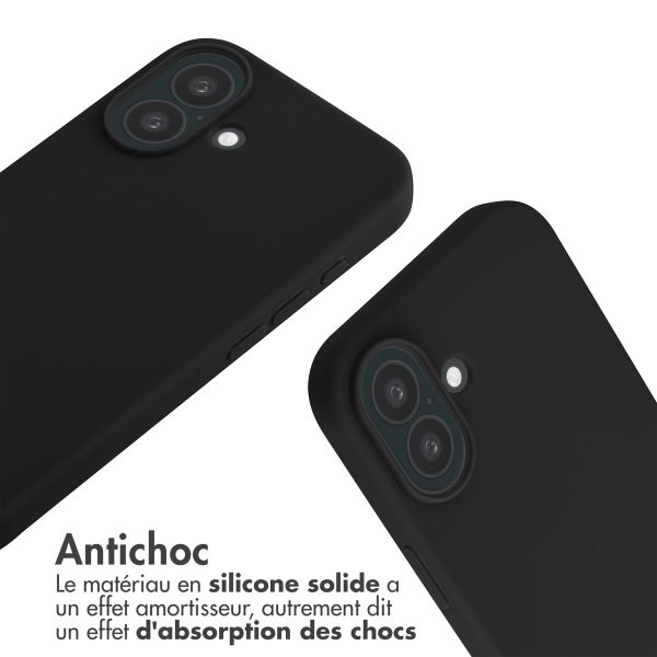 imoshion Coque en silicone avec cordon Apple iPhone 16 - Noir