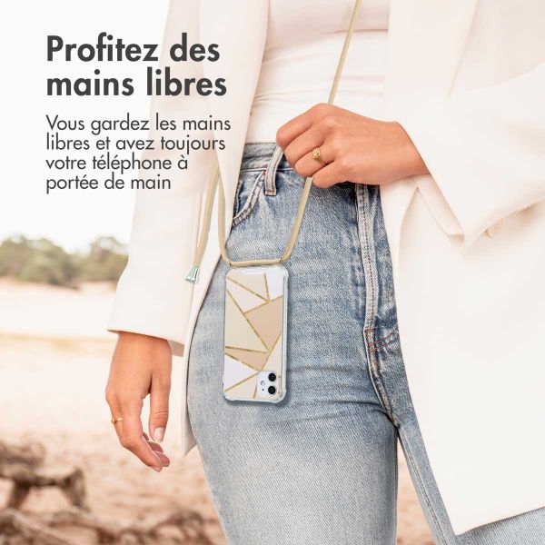 imoshion Coque Design avec cordon Apple iPhone 11 - Beige Graphic