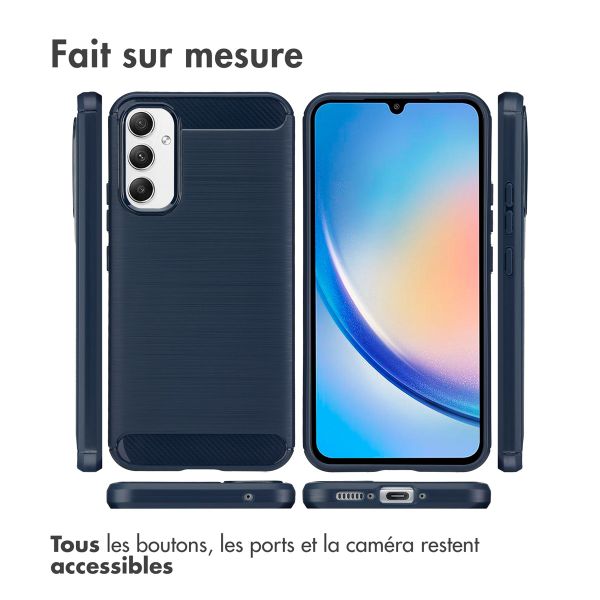 imoshion Coque Brushed Samsung Galaxy A34 (5G) - Bleu foncé