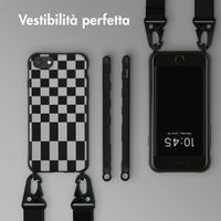 Selencia Coque design en silicone avec cordon amovible Apple iPhone SE (2022 / 2020) / 8 / 7 - Irregular Check Black