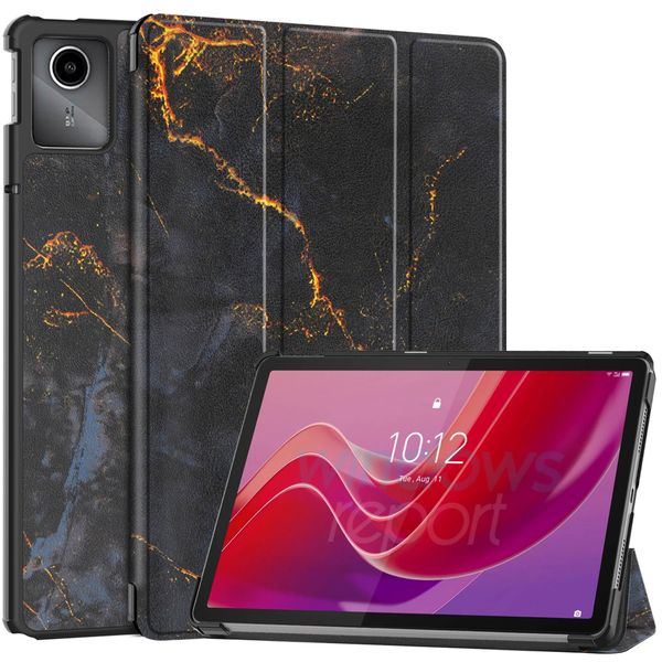 imoshion Coque tablette Design Trifold Lenovo Tab M11 - Black Marble