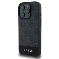 Guess Coque arrière Bottom Stripe 4G iPhone 16 Pro Max - Gris