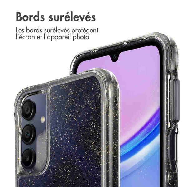 imoshion Coque arrière transparente Pailletée Samsung Galaxy A15 (5G/4G) - Doré
