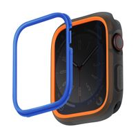 Uniq Moduo Coque Apple Watch avec Lunette interchangeable Apple Watch 4-9 / SE - 44/45 mm - Smoke (Orange/Blue)