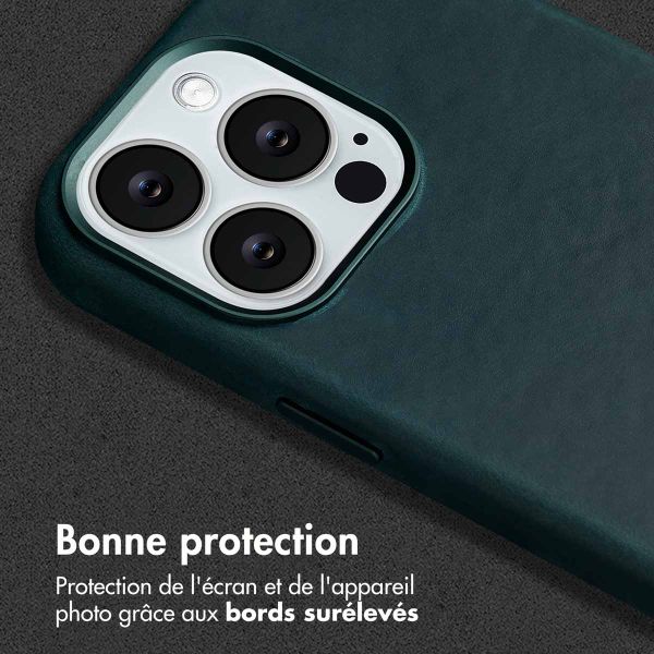 Accezz Coque MagSafe en cuir vintage Apple iPhone 13 Pro - Smokey Green