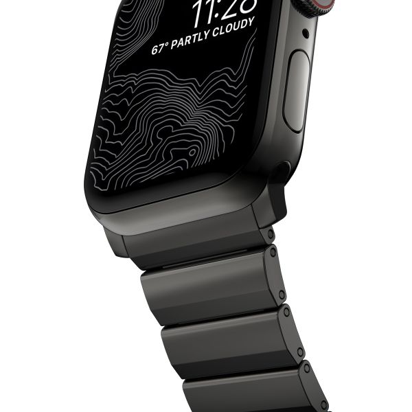 Nomad Bracelet à maillons magnétiques en acier Apple Watch Series 1 á 10 / SE / Ultra (2) (44/45/46/49 mm) - Graphite