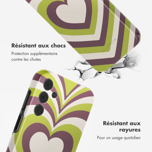 Selencia Coque arrière Vivid Samsung Galaxy A15 (5G) - Double Hearts Plum Fern
