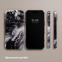 Selencia Coque arrière Vivid Tough avec MagSafe iPhone 16 Pro Max - Chic Marble Black