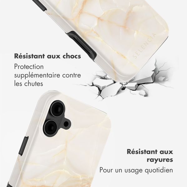Selencia Coque arrière Vivid avec MagSafe Apple iPhone 16 - Golden Beige Marble