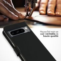 Selencia Étui portefeuille en cuir véritable Google Pixel 8 Pro - Noir