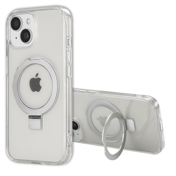 Accezz Coque Ring Stand avec MagSafe iPhone 15 - Transparent