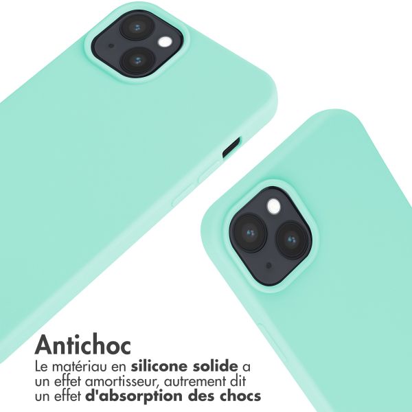 imoshion ﻿Coque en silicone avec cordon iPhone 15 Plus - Menthe verte