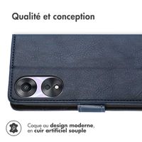 imoshion Étui de téléphone portefeuille Luxe pour Oppo A58 (4G) - Bleu foncé