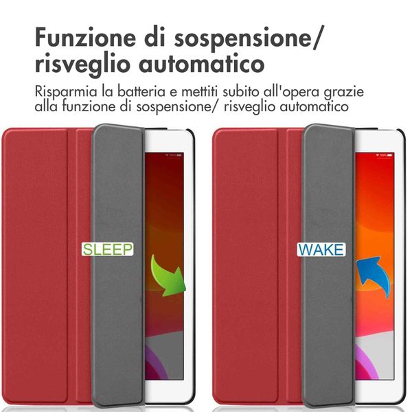 imoshion Coque tablette Trifold Apple iPad 9 (2021) 10.2 pouces / iPad 8 (2020) 10.2 pouces / iPad 7 (2019) 10.2 pouces - Rouge