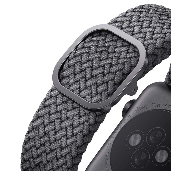 Uniq Bracelet tressé Aspen Apple Watch Series 1 t/m 9 / SE (38/40/41 mm) | Series 10 / 11 (42 mm) - Granite Grey